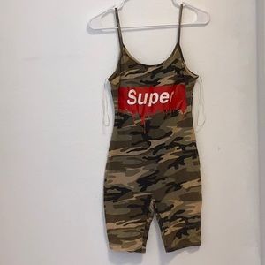 WOMENS CAMO CAMI SUPER BODYSUIT